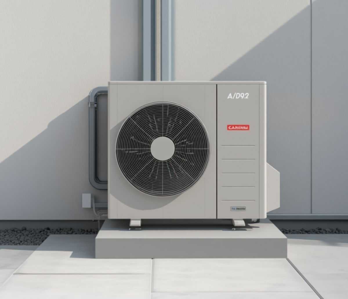 Technicus rondt de plaatsing van een airco-unit af